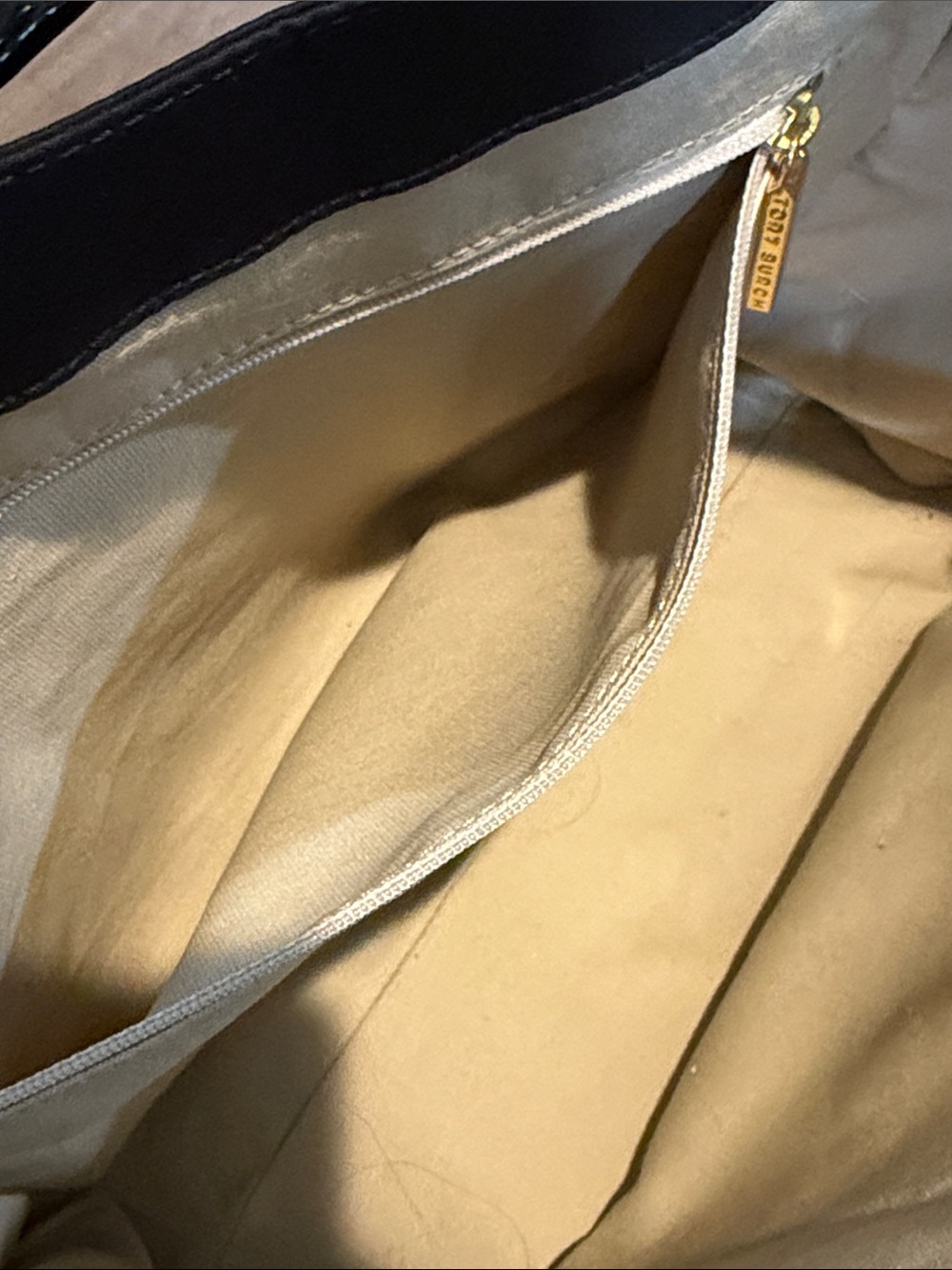 Tory Burch Black Nylon Tote with Patent Trim and Logo - Picture 10 of 11